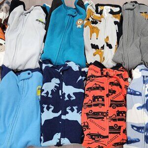 Boys PJ Footie Sleepers 12 Months- Lot of 12! ONLY $1 EACH!